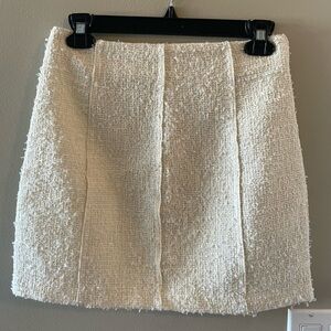 Zara Ivory Textured Mini Skirt